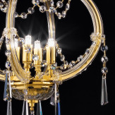 "Modigliani" lámpara colgante veneciana en cristal - 4 luces - transparente con cristal Asfour