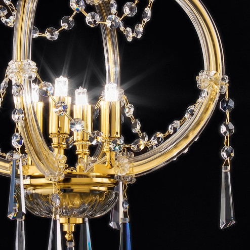 "Modigliani" venetian crystal pendant light - 4 lights - transparent with Asfour venetian crystal