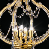 "Modigliani" lámpara colgante veneciana en cristal - 4 luces - transparente con cristal Asfour