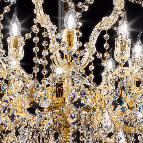 "Arcimboldo" plafonnier vénitienne en cristal - 8 lumières - transparent avec Asfour cristal
