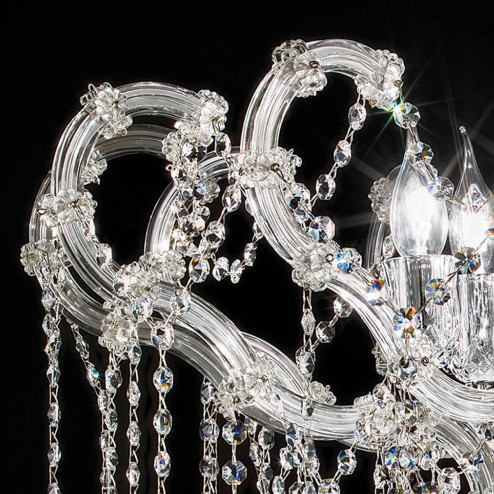 "Arcimboldo" plafonnier vénitienne en cristal - 6 lumières - transparent avec Asfour cristal