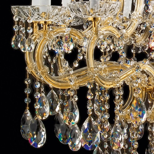 "Dazzi" venetian crystal chandelier - 12+6 lights - transparent with Asfour venetian crystal