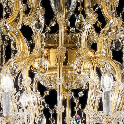 "Dazzi" venetian crystal chandelier - 12+6 lights - transparent with Asfour venetian crystal