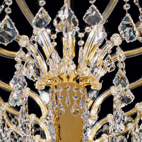 "Apicella" venetian crystal ceiling light - 12 lights - transparent with Asfour venetian crystal