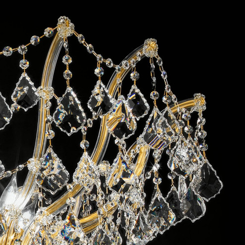 "Apicella" plafonnier vénitienne en cristal - 12 lumières - transparent avec Asfour cristal