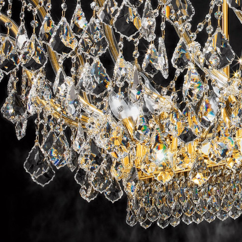 "Apicella" lampara veneciana de techo en venetian crystal - 12 luces - transparent con cristal Asfour