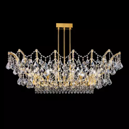 "Apicella" venetian crystal ceiling light - 12 lights - transparent with Asfour venetian crystal