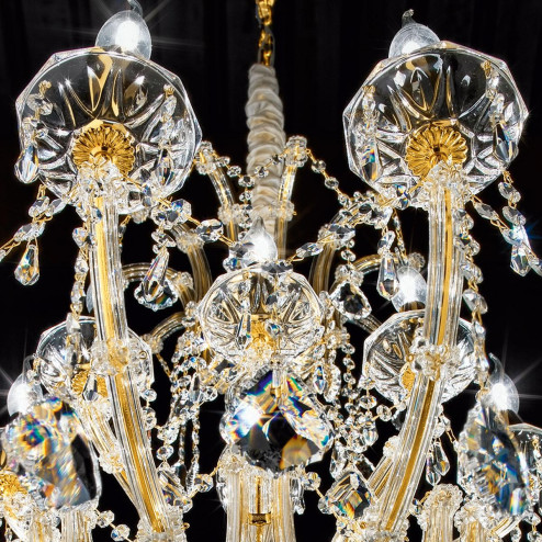"Spilimbergo" lustre vénitienne en cristal - 20+10 lumières - transparent avec Asfour cristal