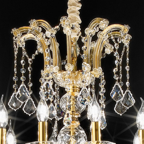 "Spilimbergo" venetian crystal chandelier - 20+10 lights - transparent with Asfour venetian crystal