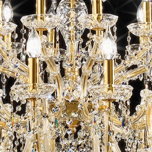 "Spilimbergo" venetian crystal chandelier - 20+10 lights - transparent with Asfour venetian crystal