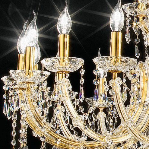 "Spilimbergo" lustre vénitienne en cristal - 20+10 lumières - transparent avec Asfour cristal