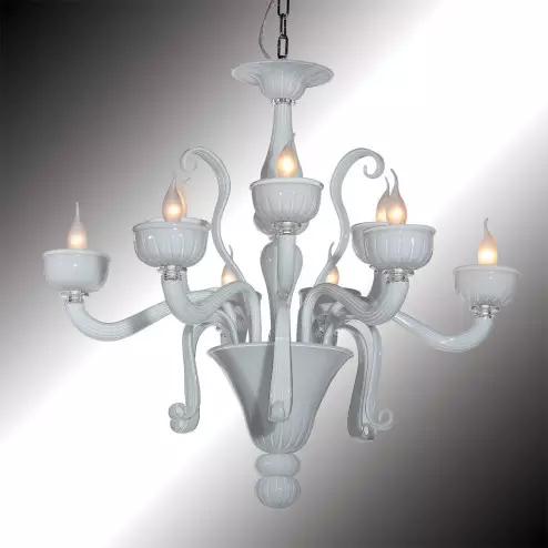 "Nuvola" 9 lights white Murano glass chandelier