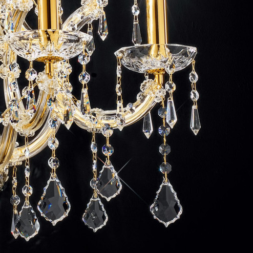 "Spilimbergo" applique vénitienne en cristal - 3+3+1 lumières - transparent avec Asfour cristal