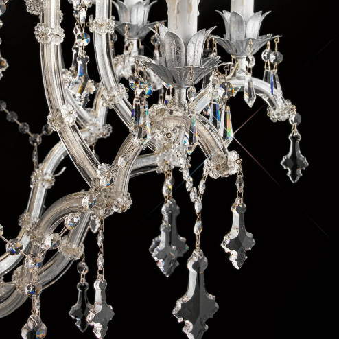 "Cattaneo" lampara veneciana en cristal - 8 luces - transparente con cristal Asfour