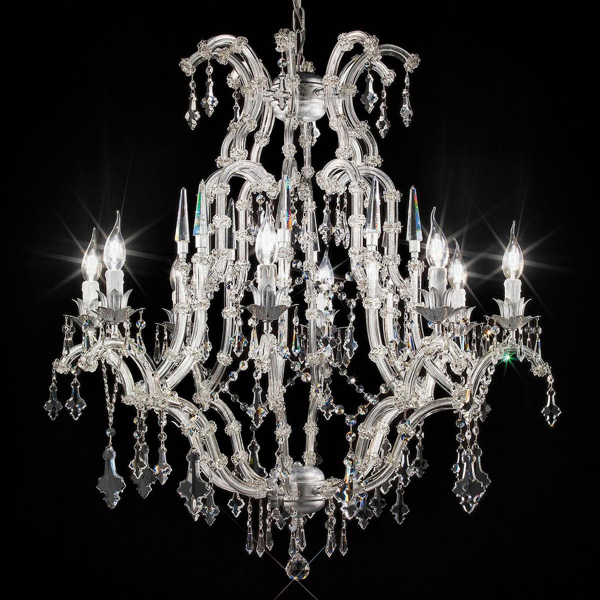 "Cattaneo" venetian crystal chandelier - 8 lights - transparent with Asfour venetian crystal