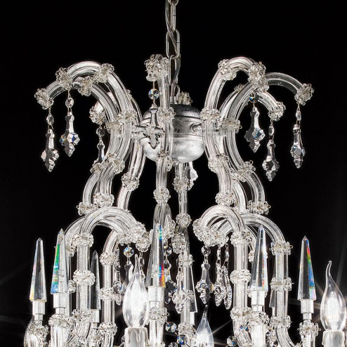 "Cattaneo" lustre vénitienne en cristal - 8 lumières - transparent avec Asfour cristal