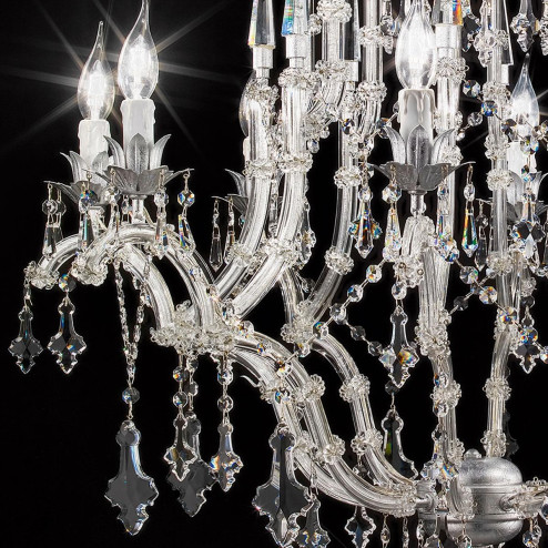"Cattaneo" lampara veneciana en cristal - 8 luces - transparente con cristal Asfour