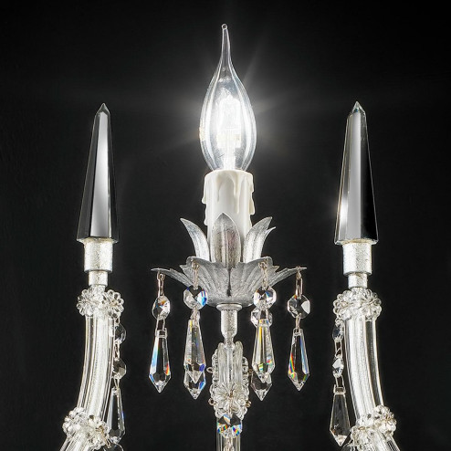 "Cattaneo" venetian crystal wall sconce - 1 light - transparent with Asfour venetian crystal