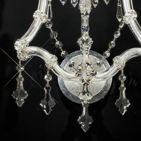 "Cattaneo" venetian crystal wall sconce - 1 light - transparent with Asfour venetian crystal