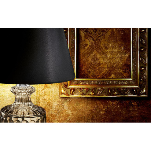 "Giotto" venetian crystal table lamp - 1 light - transparent  with gold hardware