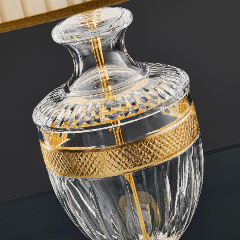 "Giotto" venetian crystal table lamp - 1 light - transparent  with gold hardware