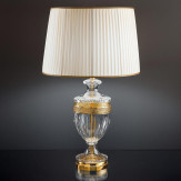 "Giotto" lampara de sobremesa veneciana en cristal - 1 luce - transparent con oro hardware