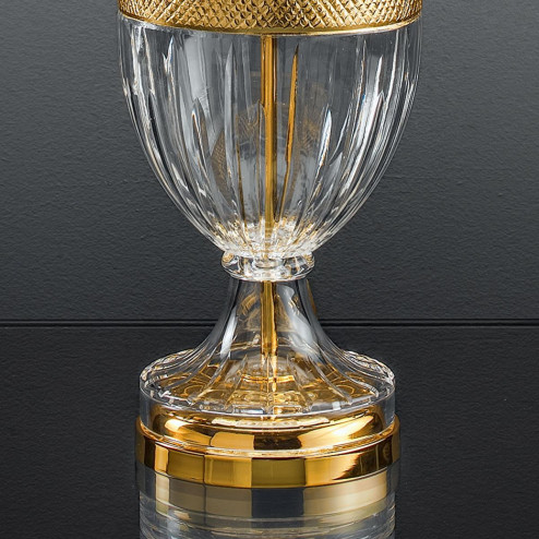 "Giotto" lampe de table vénitienne en cristal - 1 lumière - transparent avec or matériel