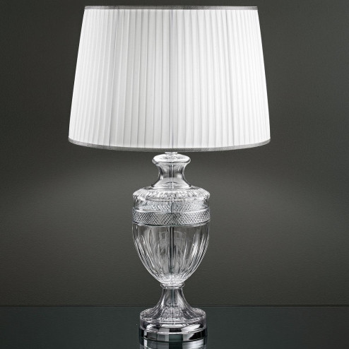 "Giotto" venetian crystal table lamp - 1 light - transparent  with chrome hardware