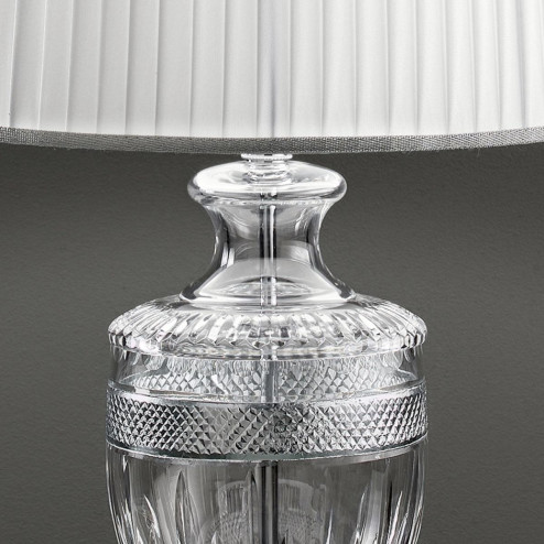 "Giotto" venetian crystal table lamp - 1 light - transparent  with chrome hardware