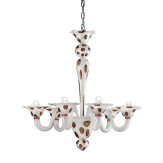 "Dalmata" 6 lights Murano glass chandelier