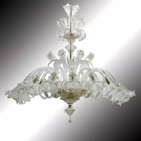 "Mirabile" 16 lights oval shape Murano glass chandelier