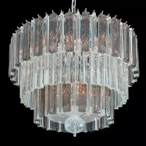 "Barry" Murano glass chandelier - 9 lights - transparent and grey
