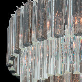 "Barry" lustre en cristal de Murano - 9 lumières - transparent et gris