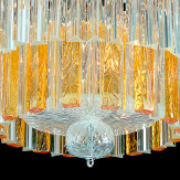 "Bette" Murano glas Kronleuchter - 9 flammig - transparent und bernstein