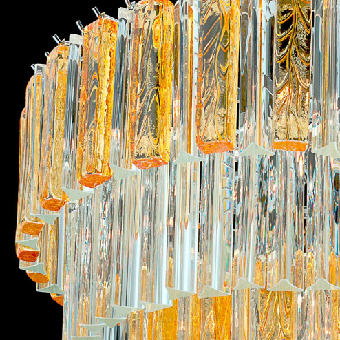 "Bette" Murano glass chandelier - 9 lights - transparent and amber