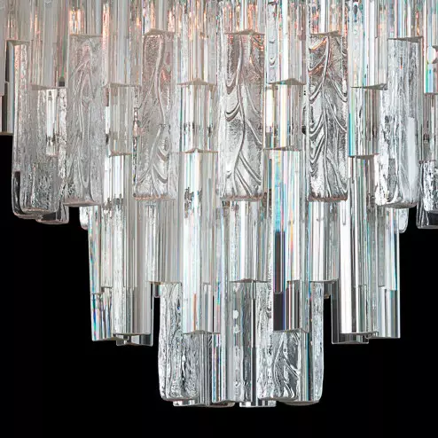 "Candy" lustre en cristal de Murano - 9 lumières - transparent