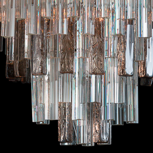 "Blondie" Murano glass chandelier - 9 lights - transparent and smoke