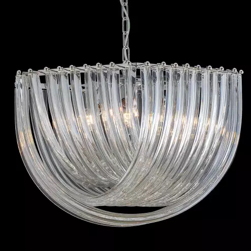 "Carrie" lustre en cristal de Murano  - 6 lumières - transparent
