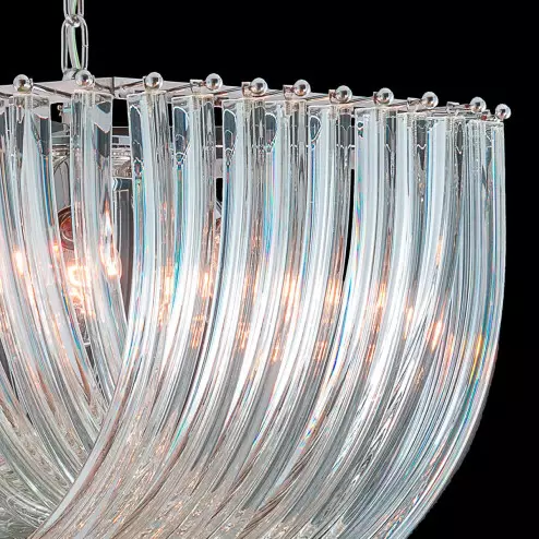 "Carrie" Murano glass chandelier - 6 lights - transparent