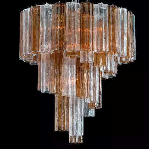 "Dana" Murano glass chandelier - 7 lights - transparent and smoke