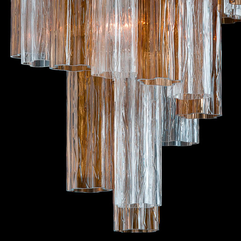 "Dana" Murano glass chandelier - 7 lights - transparent and smoke