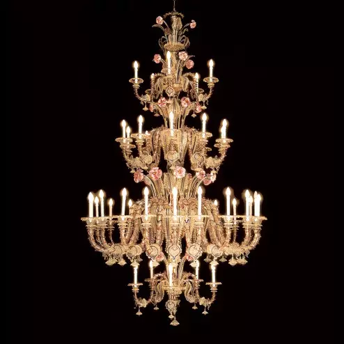 "Bembo" 40 lights rezzonico Murano glass chandelier