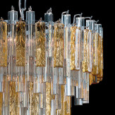 "Kylie" lustre en cristal de Murano - 9 lumières - transparent et ambre