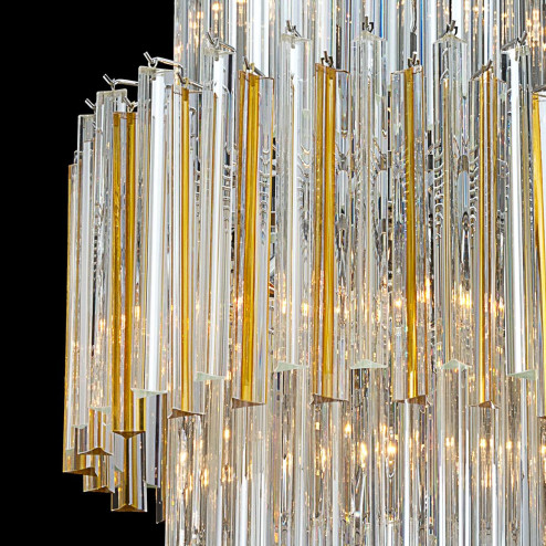 "Labelle" Murano glass chandelier - 16 lights - transparent and amber