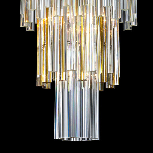 "Labelle" lampara de araña de Murano - 16 luces - transparente y ámbar