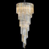 "Gwen" lustre en cristal de Murano - 12 lumières - transparent et ambre