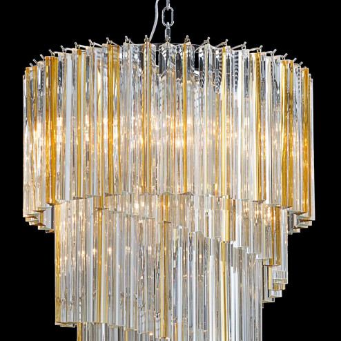 "Gwen" Murano glass chandelier - 12 lights - transparent and amber