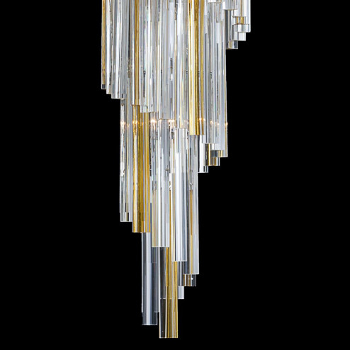 "Gwen" Murano glass chandelier - 12 lights - transparent and amber