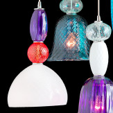 "Marlena" suspension en verre de Murano - 5 lumières - multicolor