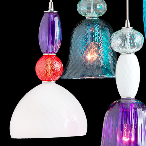 "Marlena" Murano glass pendant light - 5 lights - multicolor